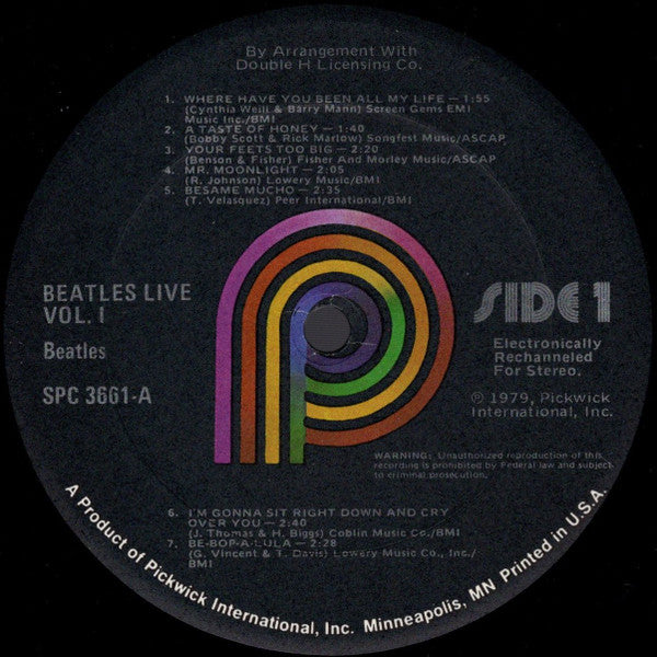 The Beatles – 1st Live Recordings (Volume One) LP vinyl record, image 3 of 4