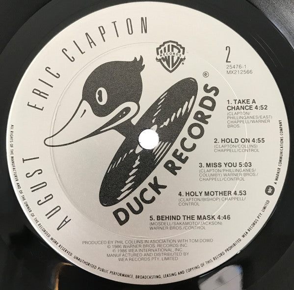 Eric Clapton – August LP vinyl record, image 6 of 7