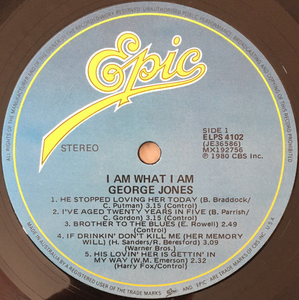 George Jones – I Am What I Am LP vinyl record, image 3 of 4