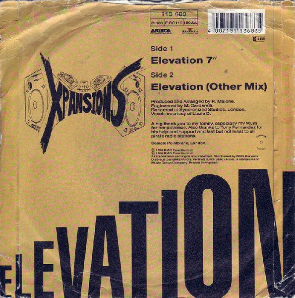 Xpansions – Move Your Body (Elevation) 7" vinyl record, image 2 of 4