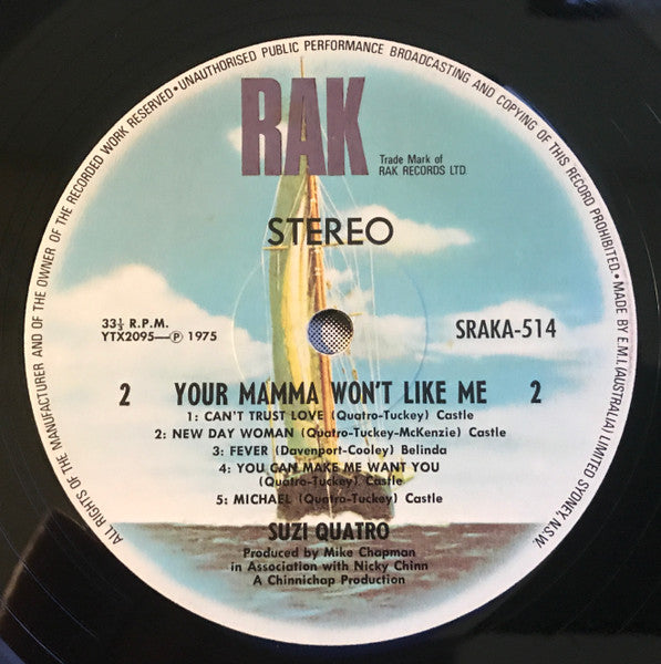 Suzi Quatro – Your Mamma Won't Like Me LP vinyl record, image 6 of 6