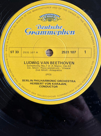 Ludwig van Beethoven, Herbert von Karajan, Berliner Philharmoniker – Symphonie Nr. 7 LP vinyl record, image 3 of 4