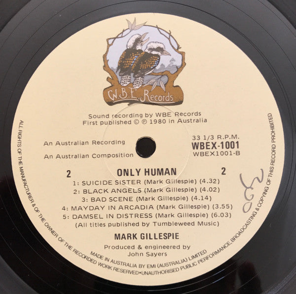 Mark Gillespie – Only Human LP vinyl record, image 4 of 6