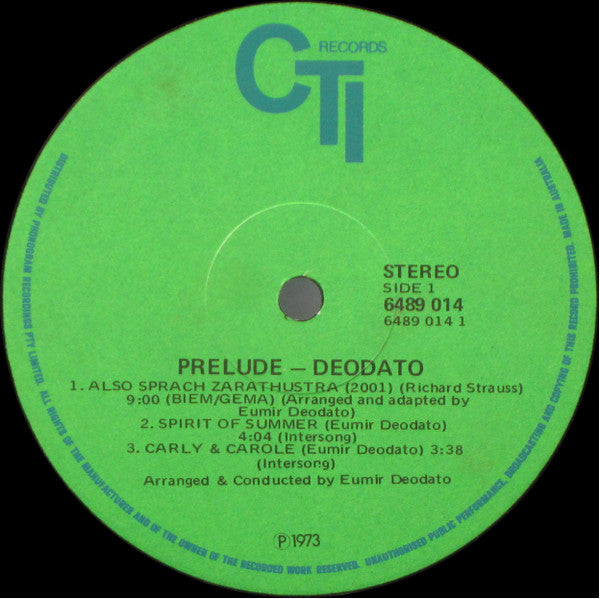 Eumir Deodato – Prelude LP vinyl record, image 4 of 5