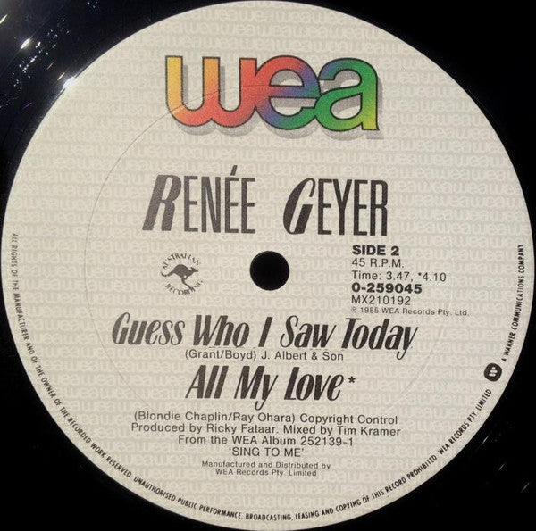 Renee Geyer – All My Love 12" vinyl record, image 4 of 6
