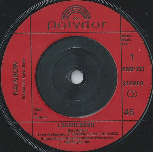 Rainbow – I Surrender 7" vinyl record, image 1 of 3