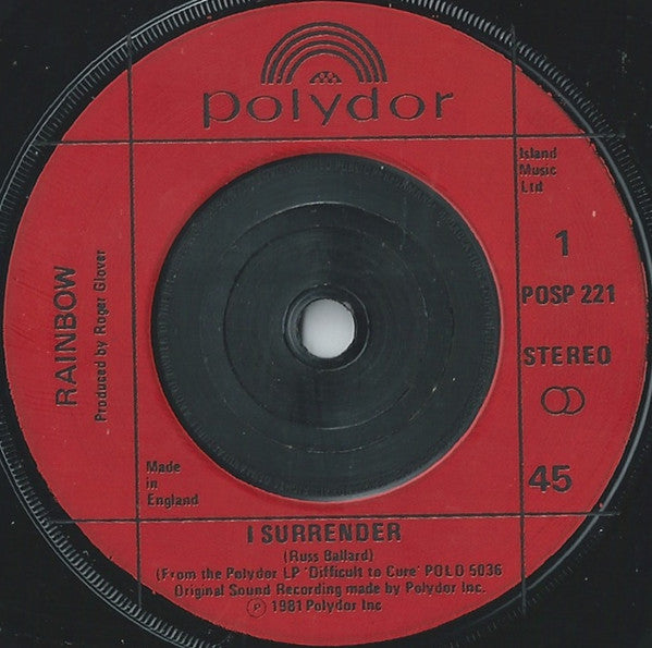 Rainbow – I Surrender 7" vinyl record, image 1 of 3