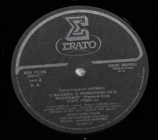 Georg Friedrich Händel, The Monteverdi Choir, The English Baroque Soloists, John Eliot Gardiner – L'Allegro, Il Penseroso Ed Il Moderato LP vinyl record, image 7 of 8