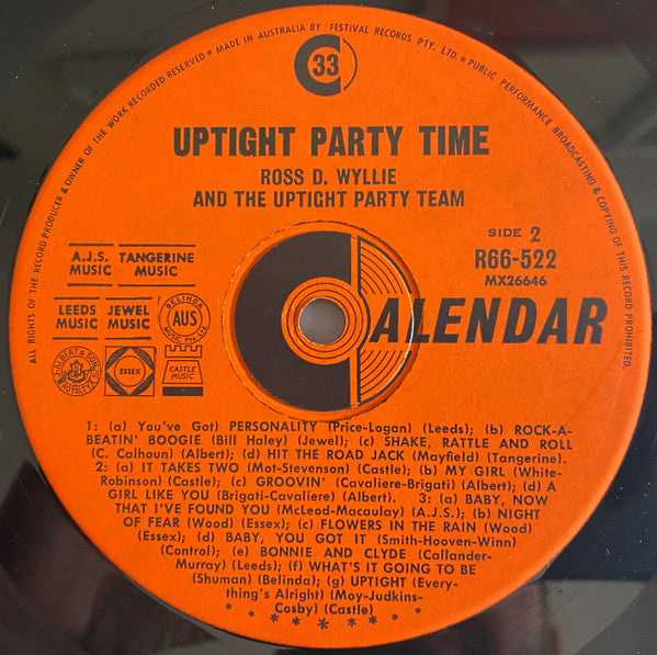 Ross D. Wyllie, The Uptight Party Team – Up Tight Party Time LP vinyl record, image 4 of 4