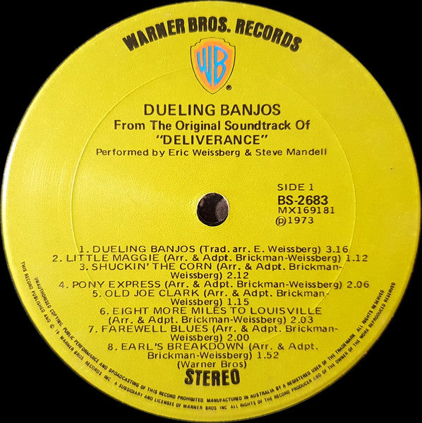 Eric Weissberg, Steve Mandell – Dueling Banjos From The Original Motion Picture Sound Track Deliverance And Additional Music LP vinyl record, image 3 of 4