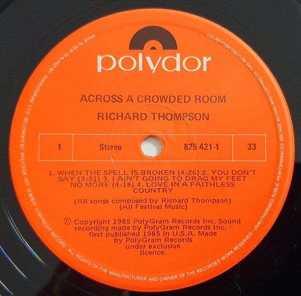 Richard Thompson – Across A Crowded Room LP vinyl record, image 3 of 6