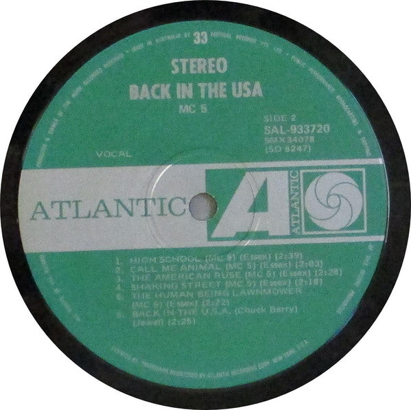 MC5 – Back In The USA LP vinyl record, image 4 of 4