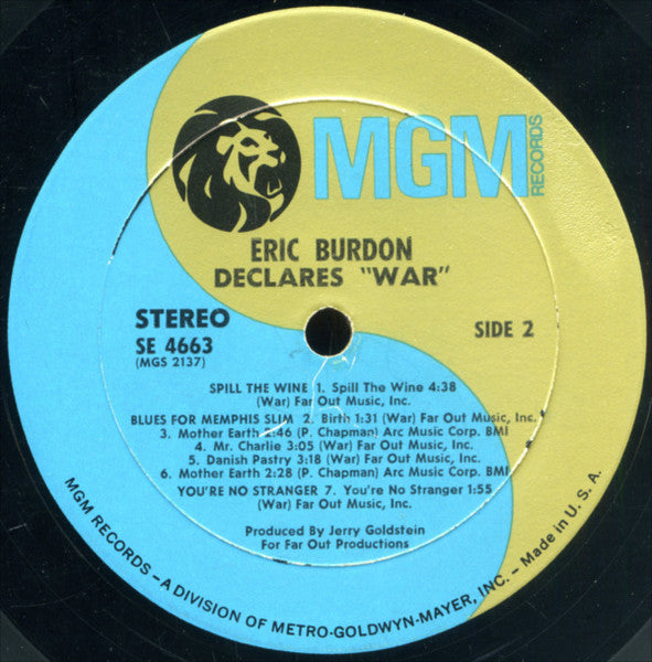 Eric Burdon & War – Eric Burdon Declares "War" LP vinyl record, image 4 of 4