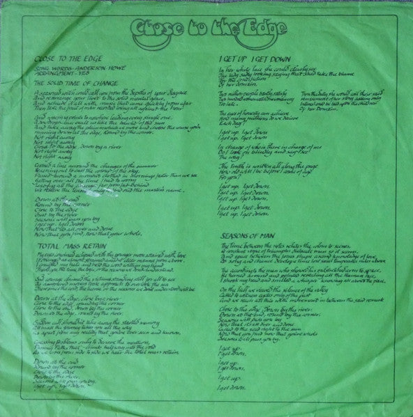 Yes – Close To The Edge LP vinyl record, image 7 of 8