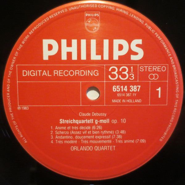 Claude Debussy, Maurice Ravel, Orlando Quartet – String Quartets • Streichquartette LP vinyl record, image 3 of 4