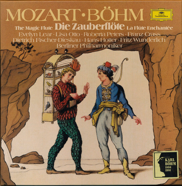 Wolfgang Amadeus Mozart, Evelyn Lear, Lisa Otto, Roberta Peters, Franz Crass, Dietrich Fischer-Dieskau, Hans Hotter, Fritz Wunderlich, Berliner Philharmoniker, Karl Böhm – Die Zauberflöte = The Magic Flute = La Flute Enchantée (3xLP) LP vinyl record, image 1 of 10