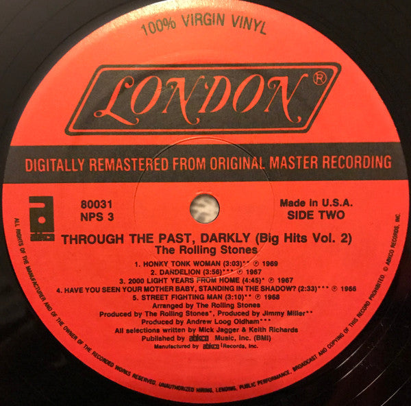The Rolling Stones – Through The Past, Darkly (Big Hits Vol. 2) LP vinyl record, image 4 of 4