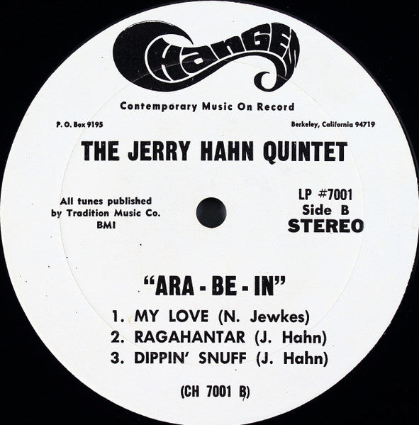 The Jerry Hahn Quintet – Ara-Be-In LP vinyl record, image 4 of 4