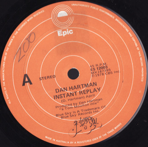 Dan Hartman – Instant Replay 12" vinyl record, image 1 of 4