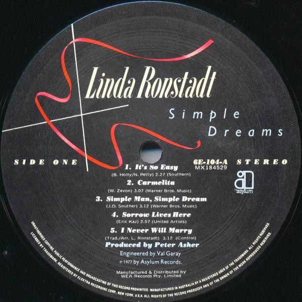 Linda Ronstadt – Simple Dreams LP vinyl record, image 6 of 8