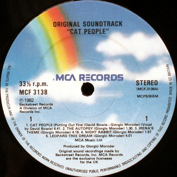 Giorgio Moroder – Cat People (Original Soundtrack) LP vinyl record, image 3 of 4