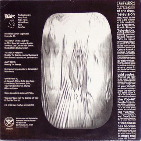 The Beatnigs – Television 12" vinyl record, image 2 of 3