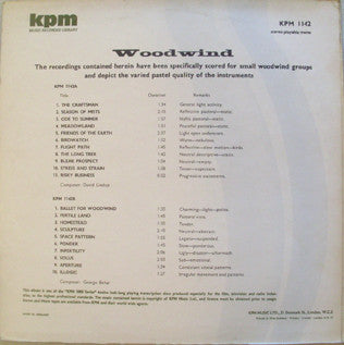 David Lindup, Behár György – Woodwind LP vinyl record, image 2 of 2