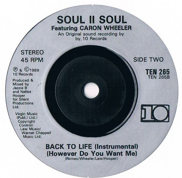 Soul II Soul – Back To Life (However Do You Want Me) 7" vinyl record, image 4 of 4