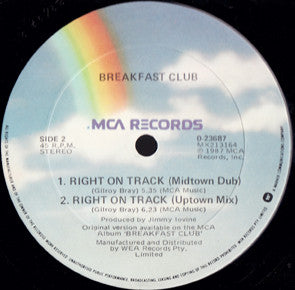 Breakfast Club – Right On Track 12" vinyl record, image 5 of 6