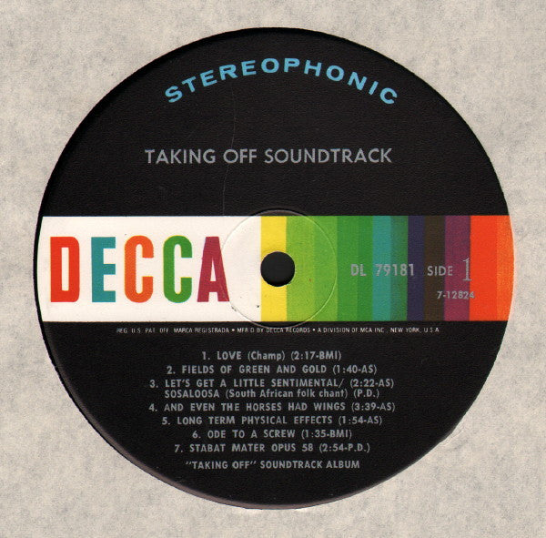 Various – Taking Off (Original Sound Track Album) LP vinyl record, image 4 of 5