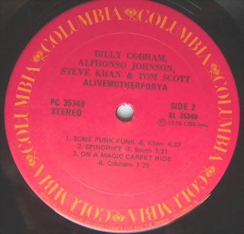 Billy Cobham, Steve Khan, Alphonso Johnson, Tom Scott – Alivemutherforya LP vinyl record, image 4 of 4