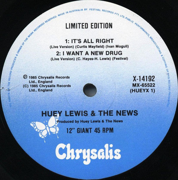 Huey Lewis & The News – The Power Of Love 12" vinyl record, image 4 of 4
