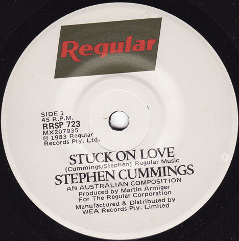 Stephen Cummings – Stuck On Love 7" vinyl record, image 2 of 3