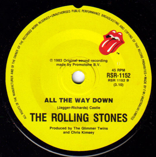 The Rolling Stones – Undercover Of The Night 7" vinyl record, image 2 of 2