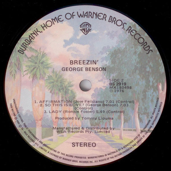George Benson – Breezin' LP vinyl record, image 3 of 4