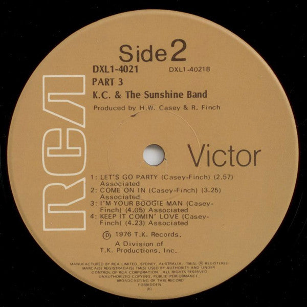 KC & The Sunshine Band – KC And The Sunshine Band (Part 3) LP vinyl record, image 5 of 5
