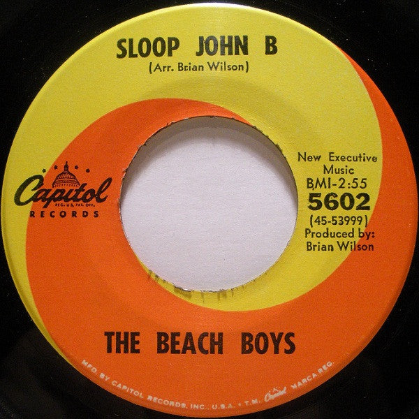 The Beach Boys – Sloop John B / You're So Good To Me 7" vinyl record, image 3 of 4