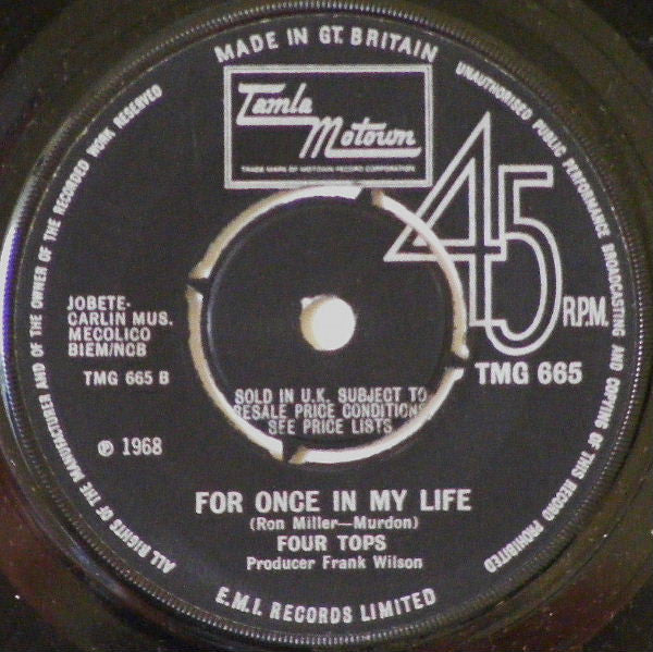 Four Tops – Yesterday's Dreams 7" vinyl record, image 2 of 2