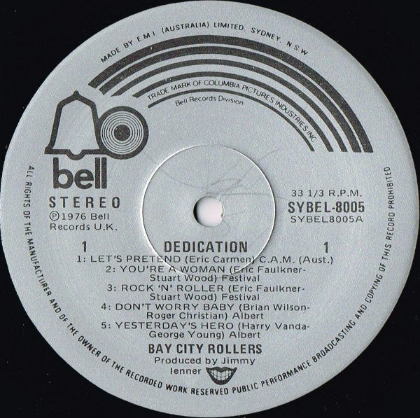 Bay City Rollers – Dedication LP vinyl record, image 4 of 5