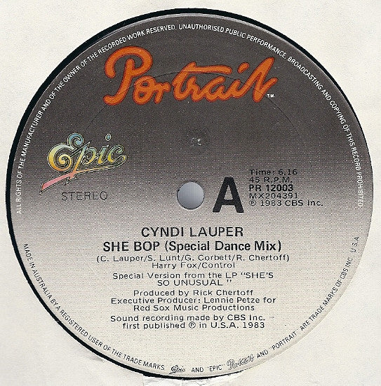 Cyndi Lauper – She Bop 12" vinyl record, image 3 of 4
