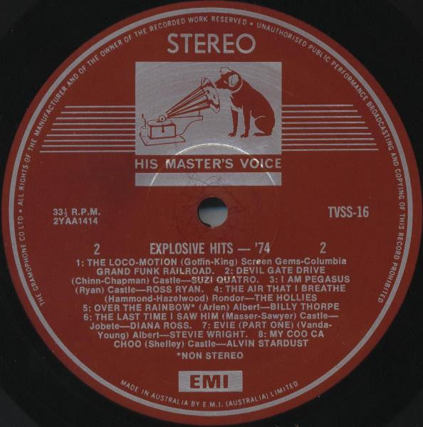 Various – Explosive Hits '74 LP vinyl record, image 4 of 4