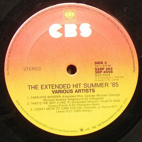 Various – The Extended Hit Summer '85 (2xLP) LP vinyl record, image 5 of 6