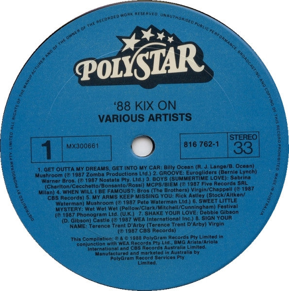 Various – '88 Kix On LP vinyl record, image 3 of 4