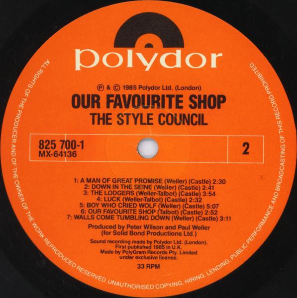 The Style Council – Our Favourite Shop LP vinyl record, image 5 of 9