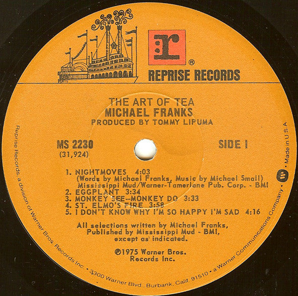 Michael Franks – The Art Of Tea LP vinyl record, image 3 of 4