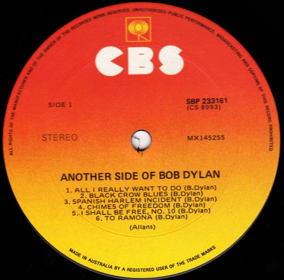 Bob Dylan – Another Side Of Bob Dylan LP vinyl record, image 3 of 4