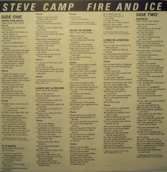 Steve Camp – Fire And Ice LP vinyl record, image 6 of 6