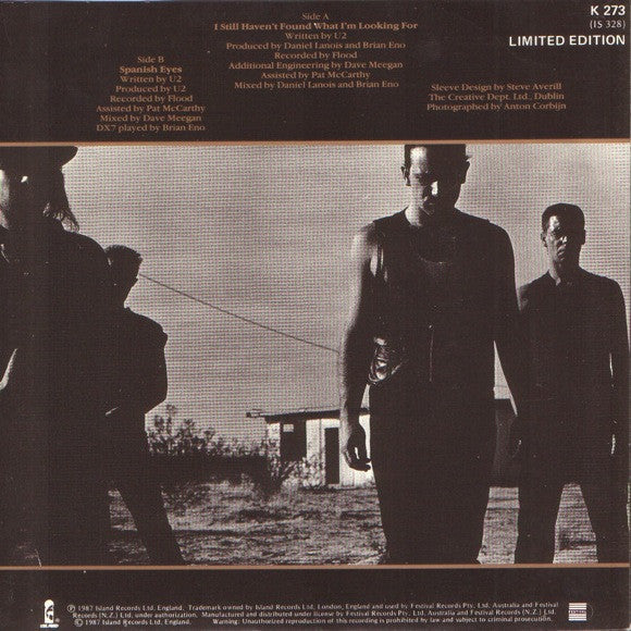 U2 – I Still Haven't Found What I'm Looking For 7" vinyl record, image 2 of 3