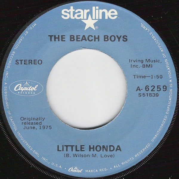 The Beach Boys – Barbara Ann / Little Honda 7" vinyl record, image 2 of 2