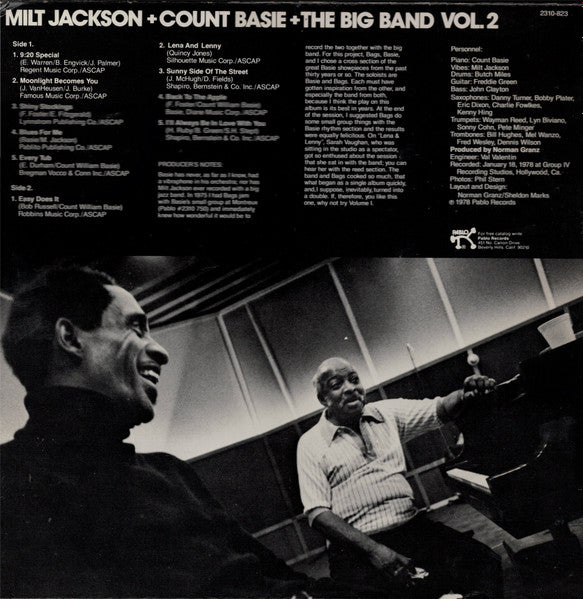 Milt Jackson, Count Basie Big Band – Vol. 2 LP vinyl record, image 2 of 4